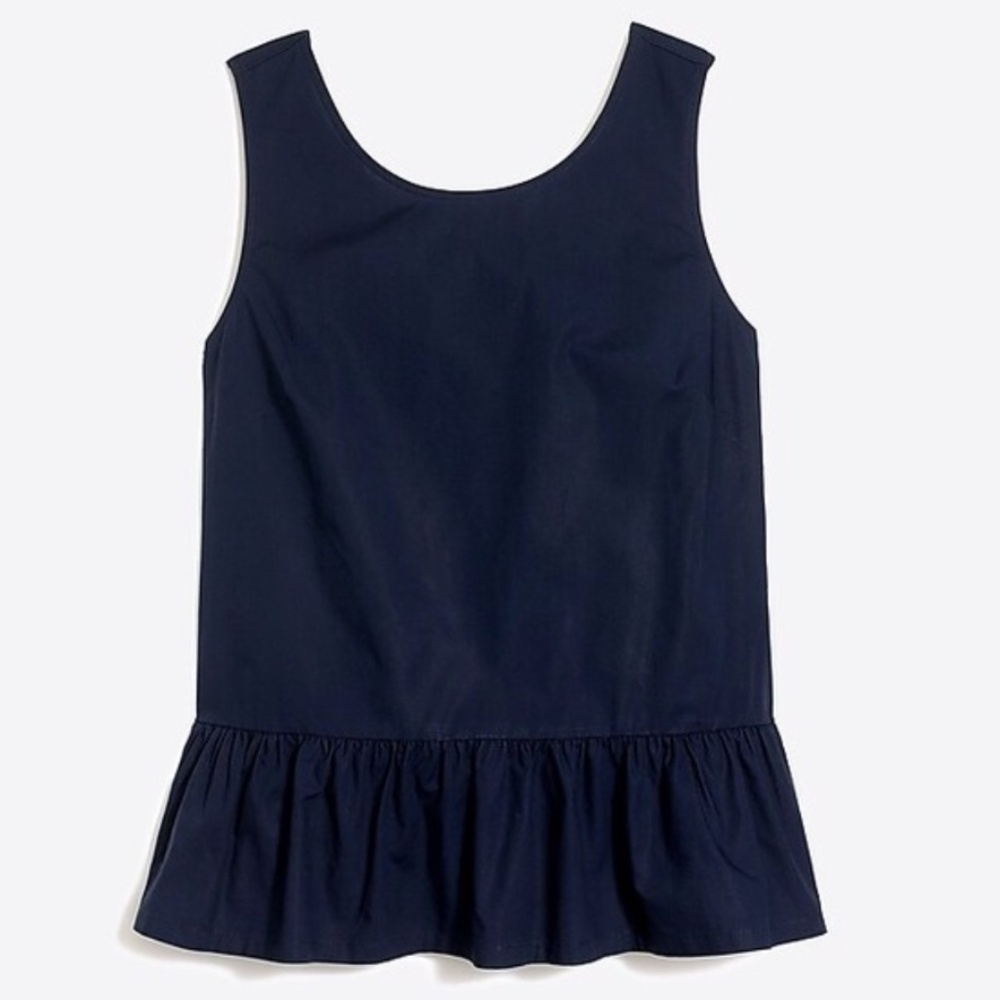 JCrew Factory Peplum tank with tie back, size XS